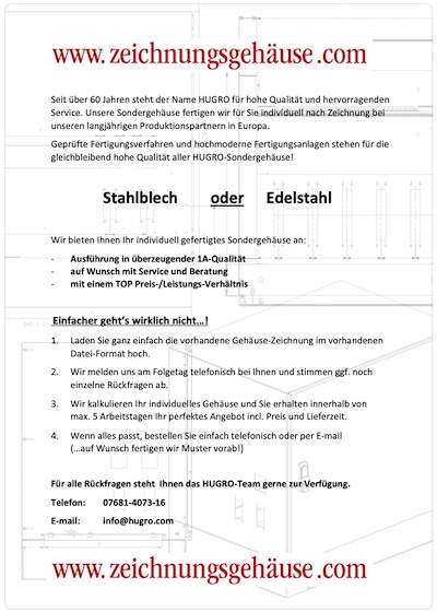 HUGRO Flyer Zeichnungsgehäuse